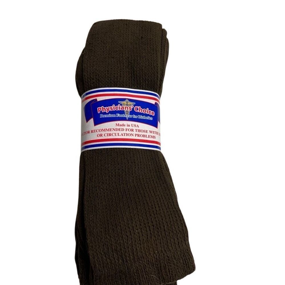PHYSICIANS’ CHOICE Men’s OVER THE CALF Cushion Diabetic Socks‎ 10-13 New